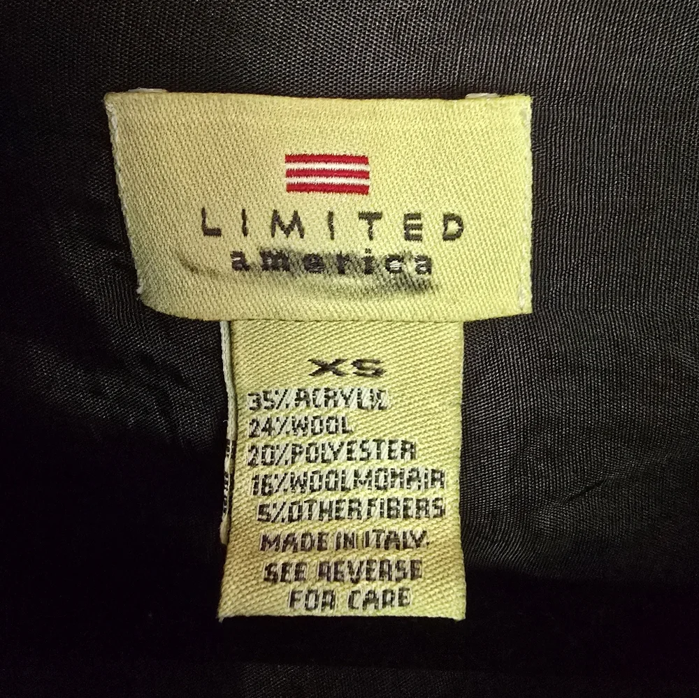 Vintage Limited America Buffalo Check  Wool Blend Shacket Black & White XS 90s